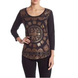 Lucky Brand Foil Medallion Tee